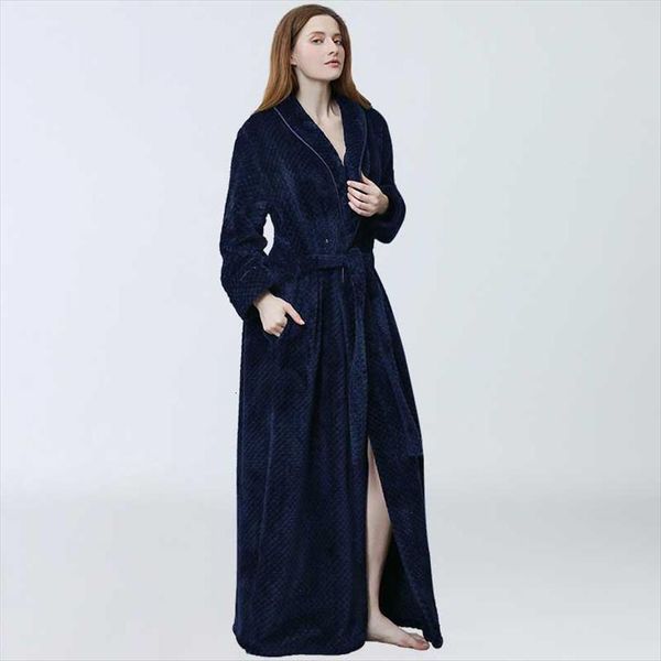

bathrobe winter thicken warm womens sleepwears flannel bath robe long plus size lovers couples night dressing gown men nightgown, Black;red
