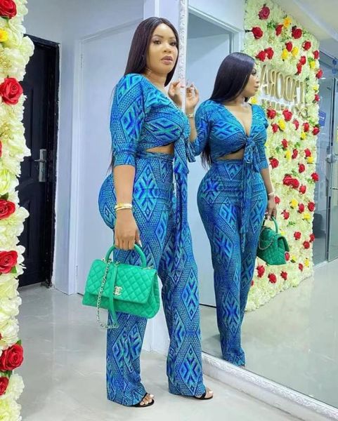 

women's two piece pants women 2 matching set casual print loose long sleeve shirt wide leg two-piece suit big size outfits blue clothes, White