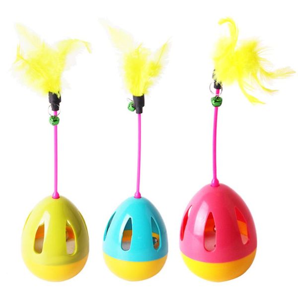 

pet dog fun bowl feeder cat feeding toys pets tumbler leakage ball training exercise feather toy drop