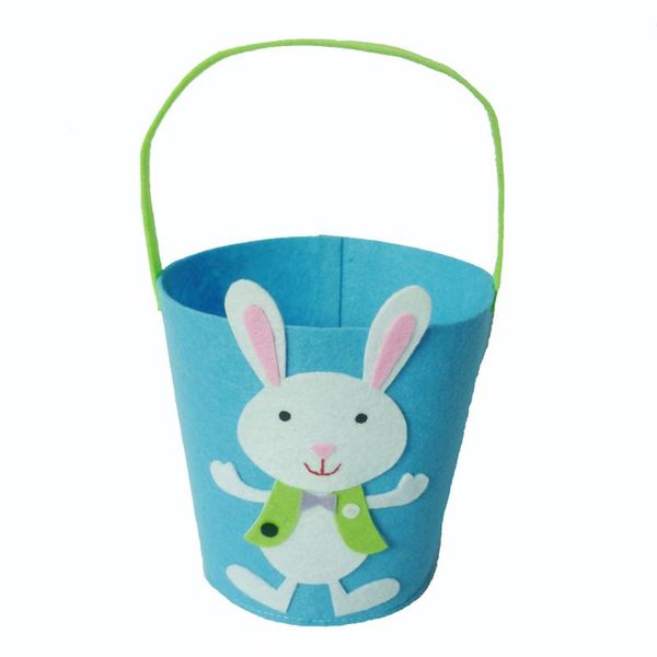 

storage bags easter basket felt cloth eggs bag with handles tote bucket for eggs, toys, candy, gifts