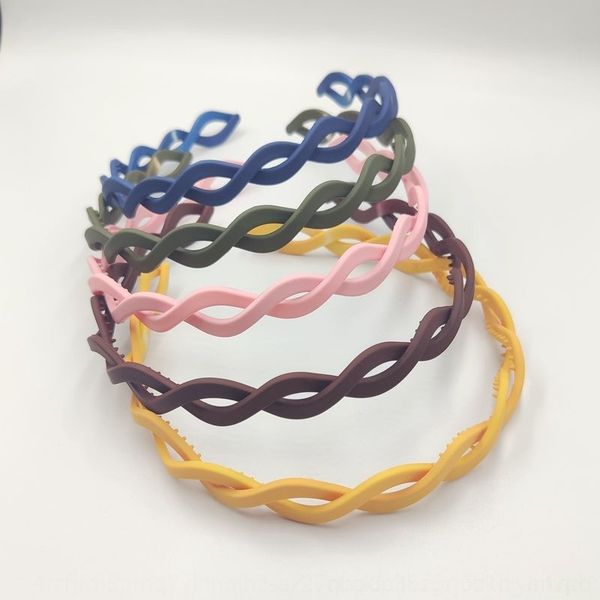 

6fta net red korean heads sweet sen girl cute frosted twist candy color headband hair ornament hair band headdresscandy headdress girl, Silver