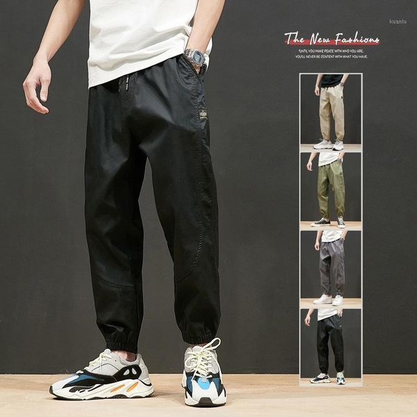 

men's pants large casual spring and autumn capris korean youth loose sports, Black