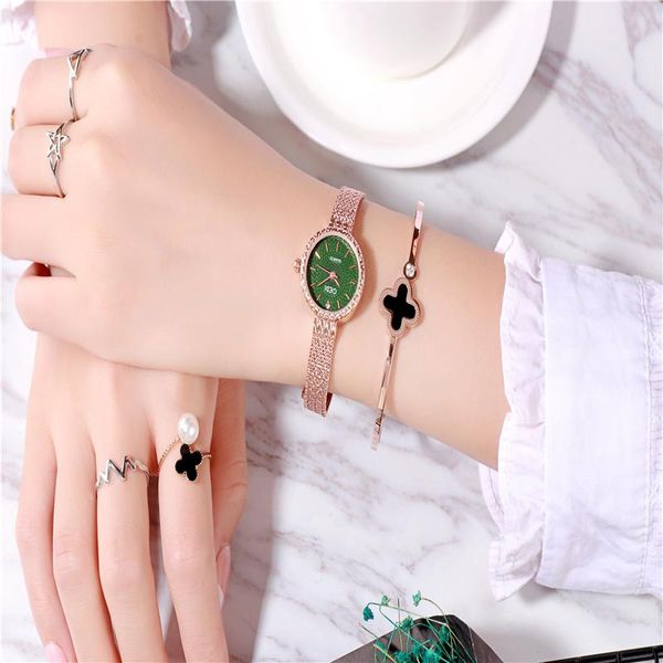 

wristwatches watch women quartz ladies watches gifts stainless steel waterproof clock fashion rose gold 1, Slivery;brown