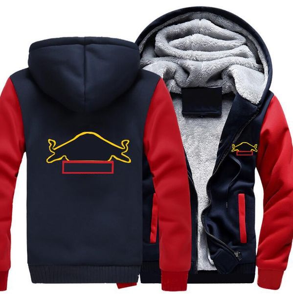 

2021formula 1 racing hooded sweater f1 plus velvet thickening men's winter jacket winter racing jacket large size can be customized