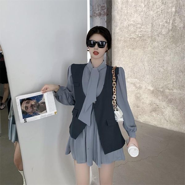 

fashion full sleeve women mini spring dresses horse dress 8093 casual, Black;gray