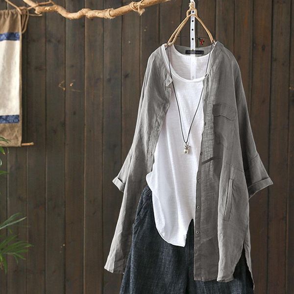 

women's blouses & shirts oversized tunic ol chemise women spring elegant cardigans 2022 solid casual long sleeve female button b, White