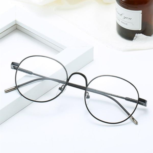 

sunglasses fashion vintage round portable ultra light frame eye protection metal glasses eyeglasses, White;black