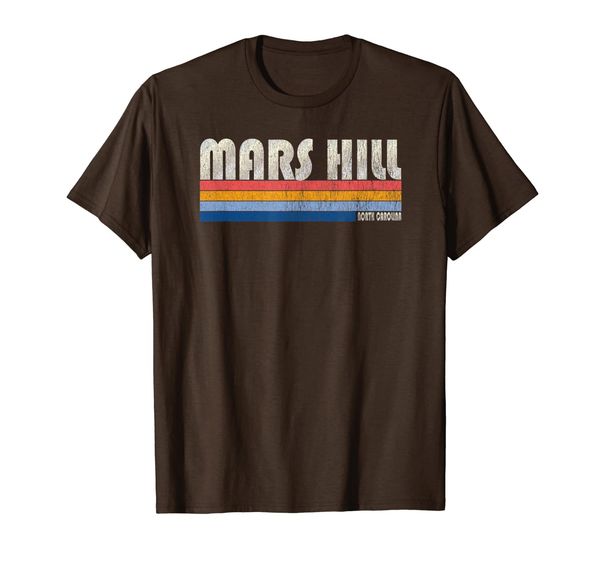 

vintage 70s 80s style mars hill nc t-shirt, White;black