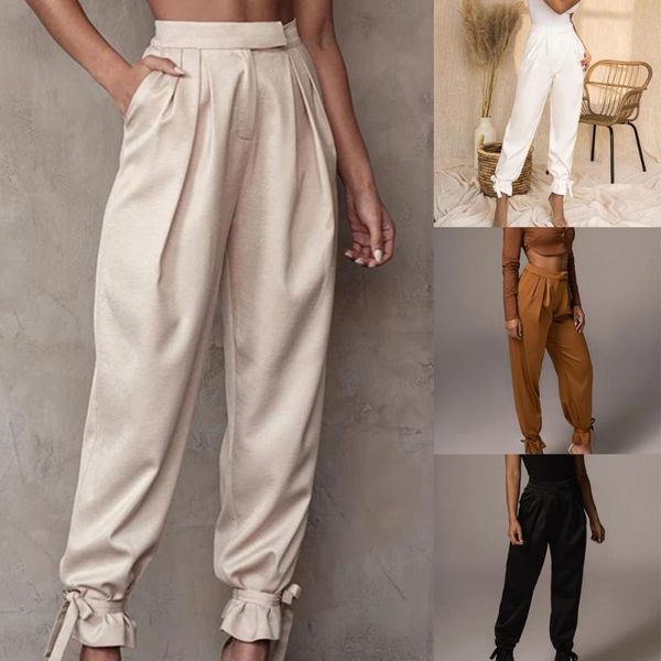 

women's pants & capris cargo high waist full length pockets women trousers for dating, Black;white