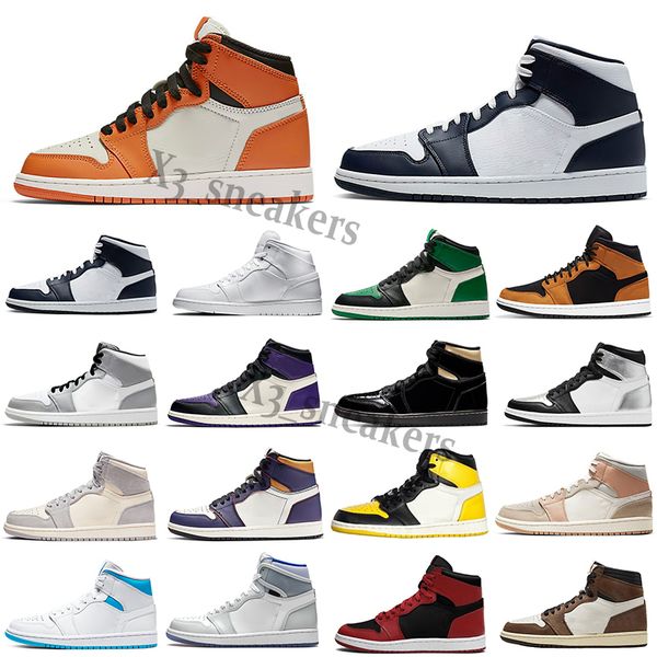 

men woman jumpman 1 1s high basketball shoes dark mocha obsidian unc fearless bio hack soft breathable outdoor platform sports 36-46 z77