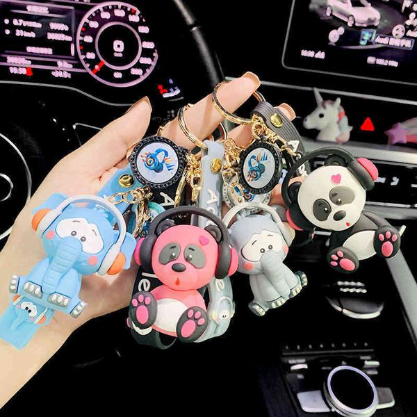 Keychains Elephant Key Ring, Rock Creative Rock, Cartoon, Panda Clássica, Animal, cadeia feminina, pingente de bolsa, presente de carro