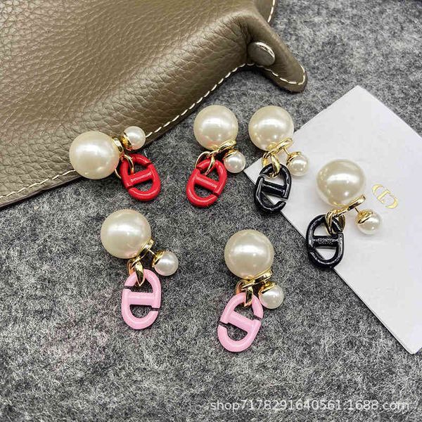 

d home / di pearl oil dripping cd earrings women's 925 sterling sier minority face thin design earrings trend, Golden