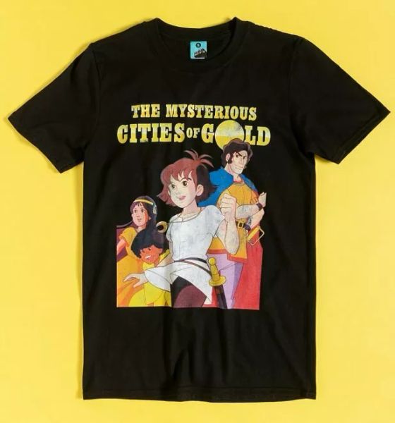 

the mysterious cities of gold black t-shirt, White;black