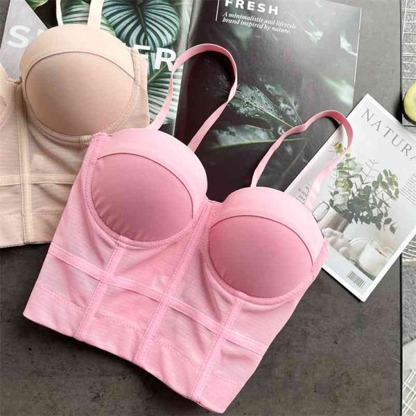 

women versatile open back suspender vest solid color chest pad show waist fashion spring summer 11b547 210525, White