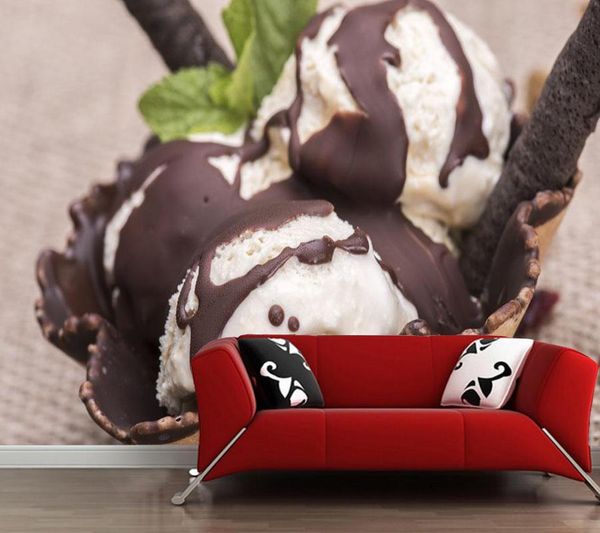

custom wallpaper, chocolate ice cream murals for kitchen restaurant bar background wall home decoration wallpaper wallpapers
