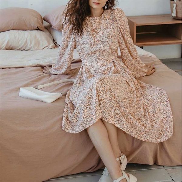 

colorfaith women summer dresses puff sleeve flowers floral fashionable korean style vintage oversized long dress dr9137 211206, Black;gray