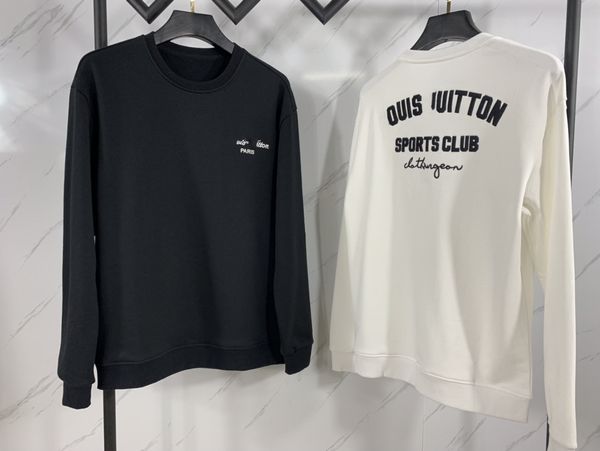 

men's sweatshirt loose cotton women's hoodie round neck black and white autumn and winter sweater student 004