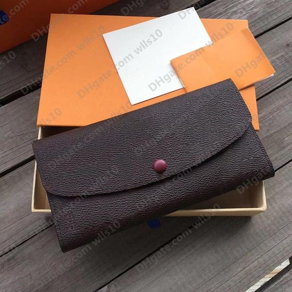 

fashion 3aa l152 women original box purses luxury real leather multicolor short wallets card holder holders single classic zipper pocket, Red;black
