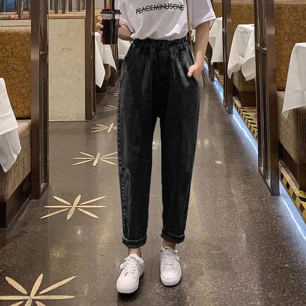 

women's jeans denim pants 2021 autumn harem straight wide, Blue