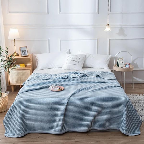 

comforters & sets summer modern non-printing waffle cotton yarn-dyed class a multi-functional blanket air conditioning quilt lb63008