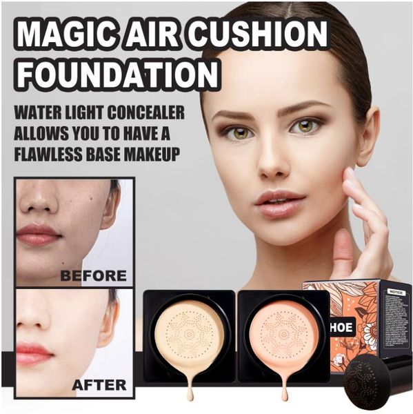 

air cushion cc cream mushroom head foundation, moisturizing bb cream , long lasting matte concealer with mushroom head sponges