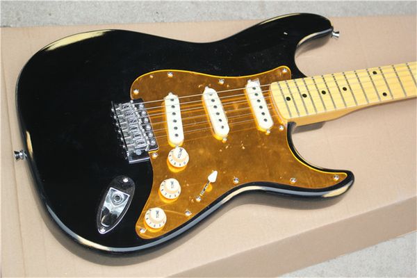 

black color relic six strings super t electric guitar