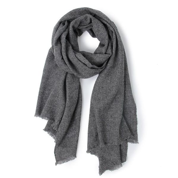 

scarves wool yark hair solid scarf for women and men, Blue;gray