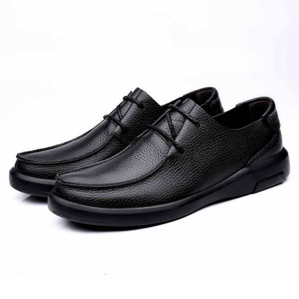 

dress shoes classic black leather shoes men business shose genuine men fashion casual flats zapatos de hombre ws6w