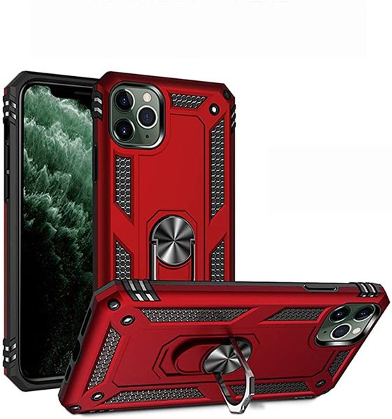 

shockprooof cell phone cases heavy duty military grade protective case cover with 360Â°metal rotating ring kickstand for iphone 12 mini 11 pr