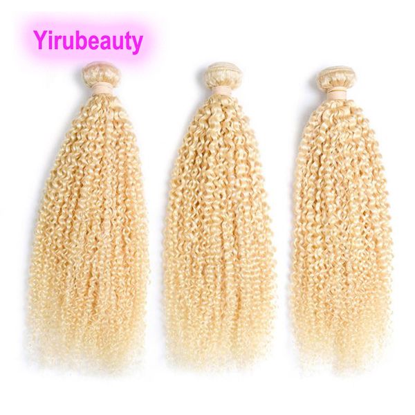 Cabelo humano brasileiro 10 Bundles Blonde Color 613# Kinky Curly Yirubeauty dez peças Um lote atacado 95-100g/peça