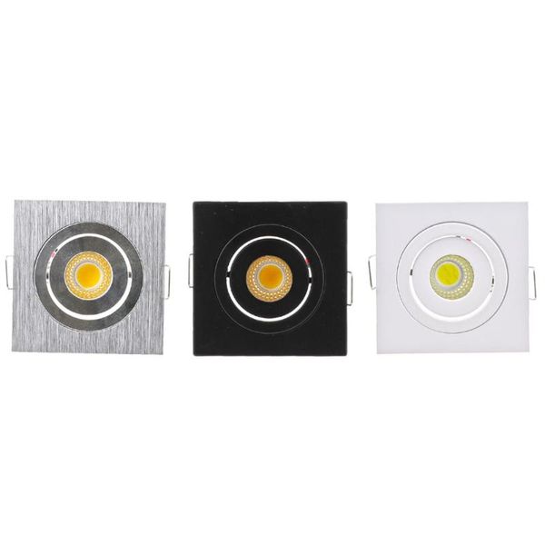 

downlights 2pcs led downlight lamp ceiling spot light cob 3w white/black square recessed decoration for living room kitchen