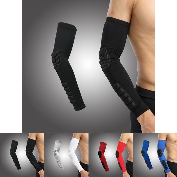 

fingerless gloves fashion arm sleeve breathable spandex safety elbow pads honeycomb protect warmers leisure, Blue;gray