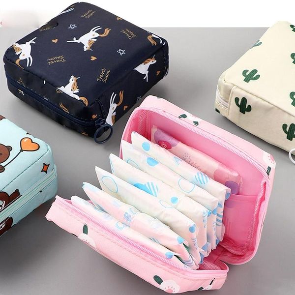 

storage bags portable mideium bag sanitary pad pouches waterproof tampon makeup lipstick key earphone data cables organizer