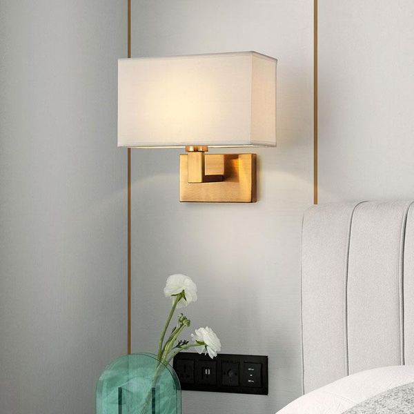 

wall lamp nordic led bedroom bedside chinese minimalist fabric