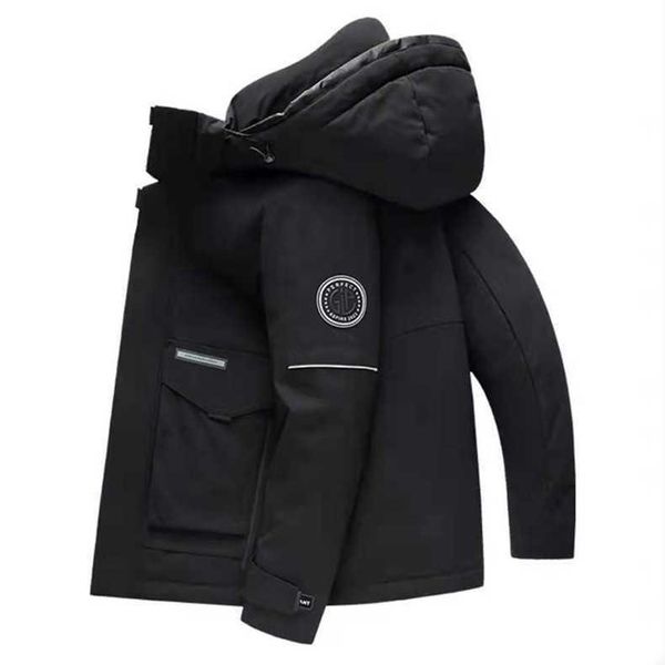 

men's down & parkas detachable hat thickened hooded down et men black