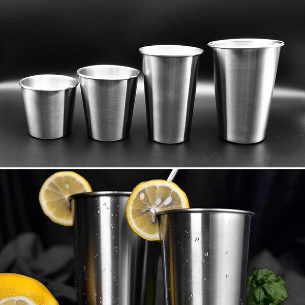 

mugs 1pcs stainless steel metal cup beer cups white wine glass coffee tumbler tea milk outdoor travel kitchen home camping