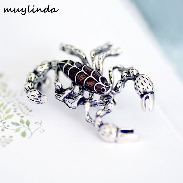 

factory wholesale scorpion men's suit brooch collar button brooch hea/rtsch/rome