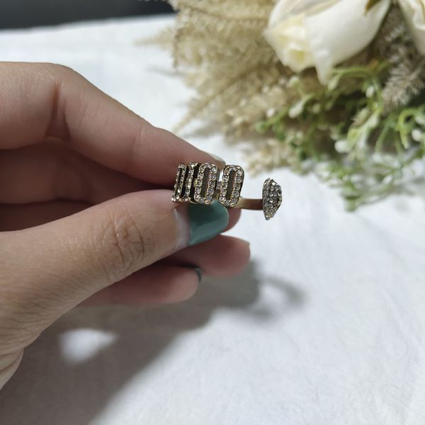 

75% off luxury jewelry new full diamond letter ring clearance, Golden;silver