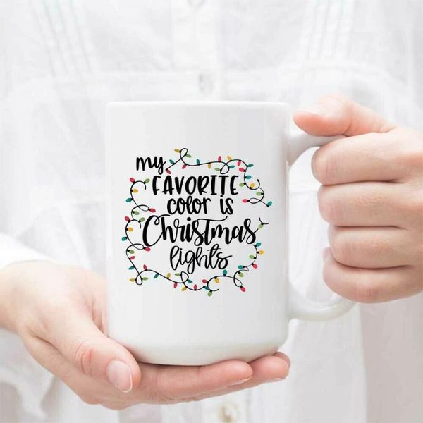 

details about Â funny christmas coffee mug my favorite color is lights cup cute mugs