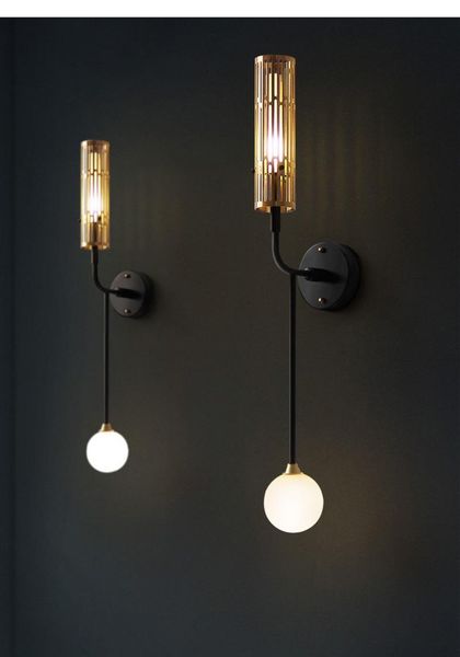 

wall lamps modern led nordic creative asymmetric double lamp shade lights bedroom aisle balcony bathrom decor light fixture