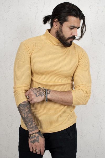 

men's vests deepsea half turtleneck striped knitted sweater 2100015, Black;white