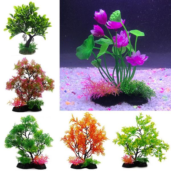 

plastic simulation water grass artificial underwater plants aquarium landscape decoration colorful fish tank viewing ornament decorations