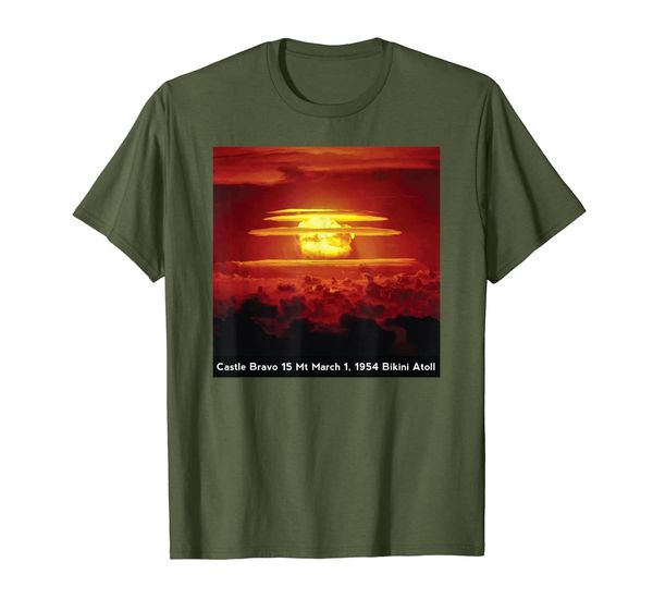 

castle bravo nuclear bomb atomic test mushroom cloud t-shirt, White;black