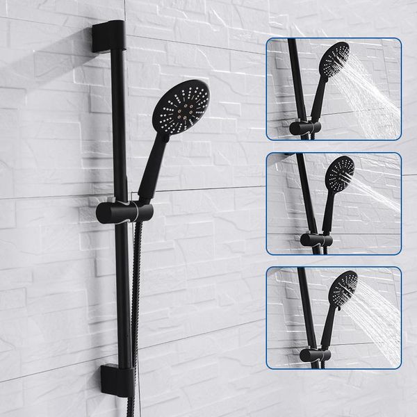 

bathroom shower sets wall mounted bla coating set with hand stainl steel hose adable sliding bar