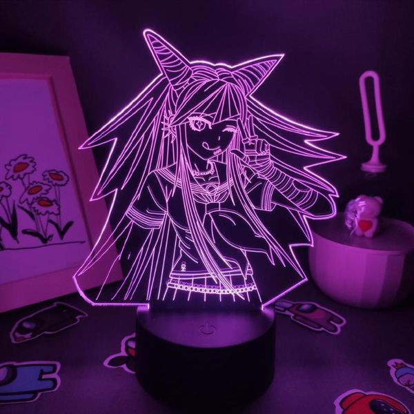 

night lights anime danganronpa led figures ibuki mioda cool gift for friend rgb game lava lamps bedroom bedside table desk decor
