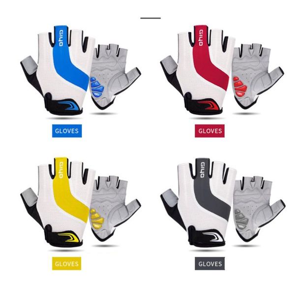 

cycling gloves breathable lycra fabric road bicycle half finger glove, Black