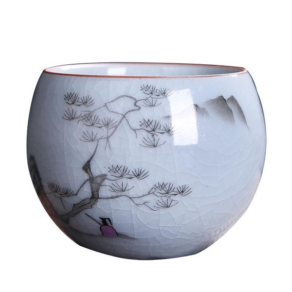 

cups & saucers ru kiln tea not pour ceramic single cup of set hand-painted small drinkware coffee