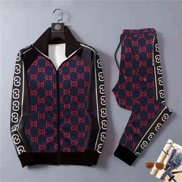 

men's tracksuits 2021 autumn and winter high-quality street sports suit, fashionable casual printing couple outfit, Gray