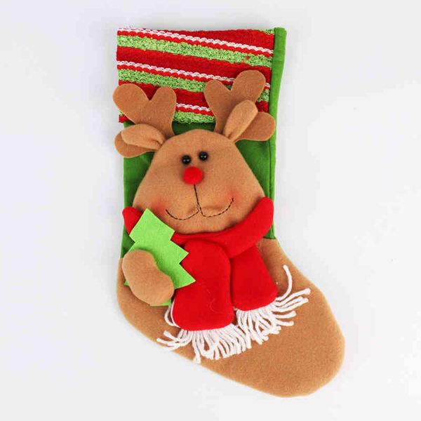 

christmas santa claus socks tree pendant props snowman elk candy gift bag accessories