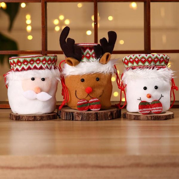 

gift wrap christmas decorations drawstring old man snowman deer apple bag children's